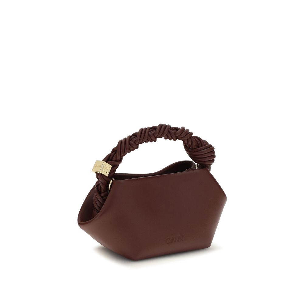 Ganni Bordeaux Recycled Leather Bou Mini Handbag