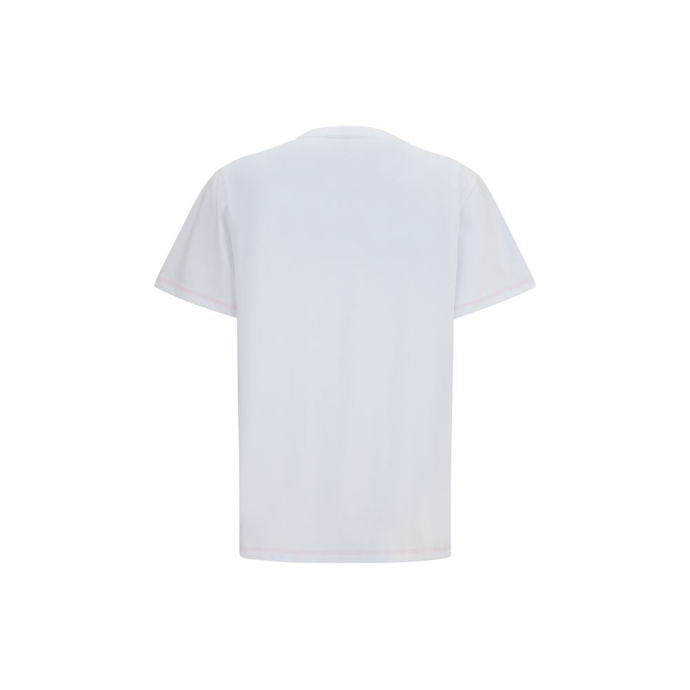 Ganni White Cotton Pink Raspberries Have a Nice Day T-Shirt