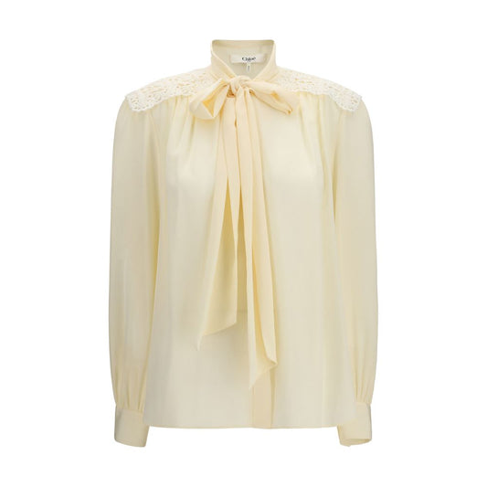 Chloé Beige Pussy Bow Blouse