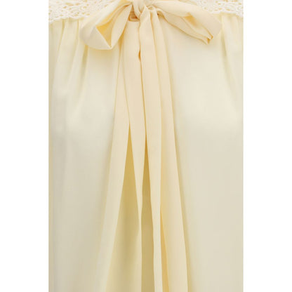 Chloé Beige Pussy Bow Blouse