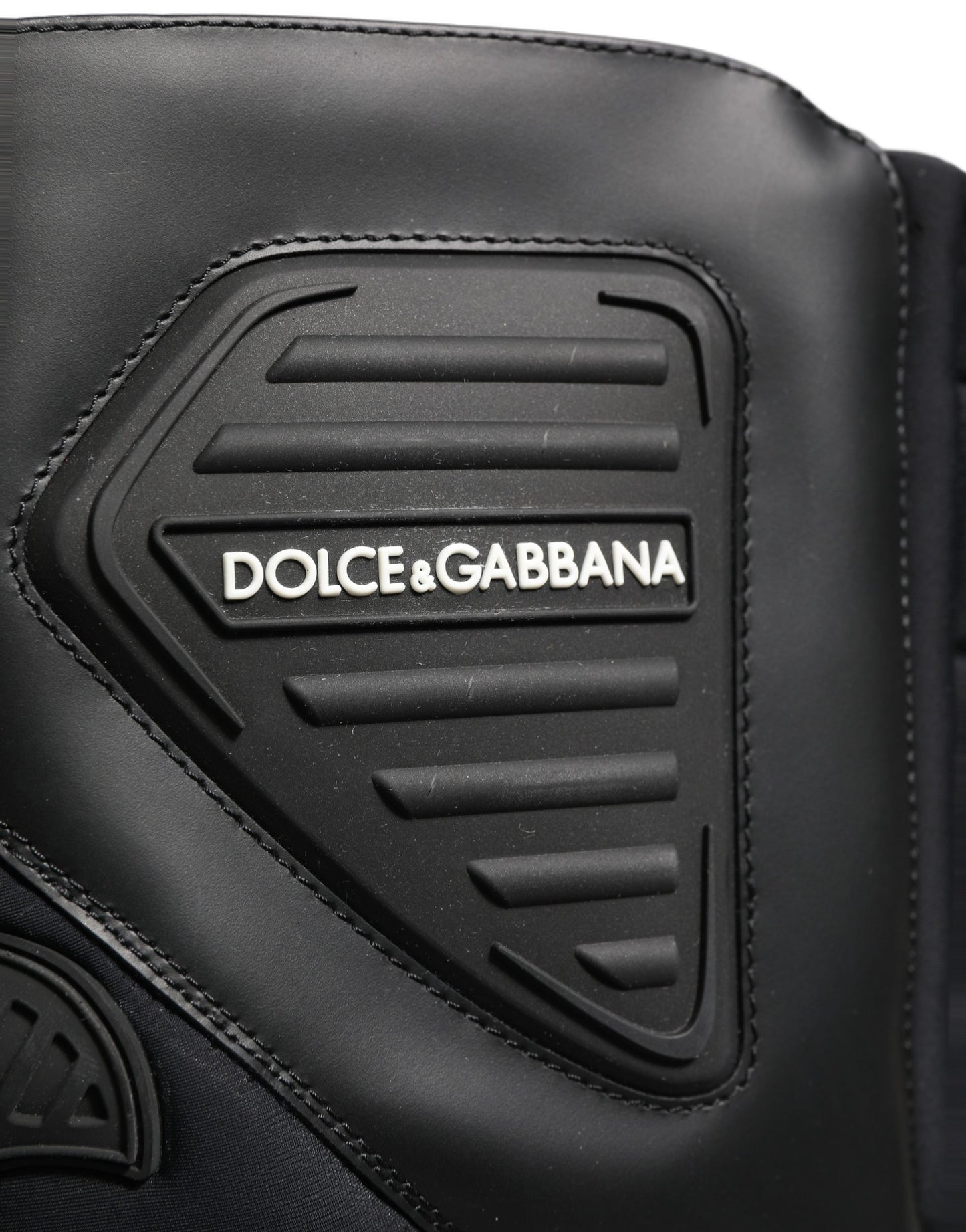 Dolce & Gabbana Black Leather Biker Mid Calf Boots