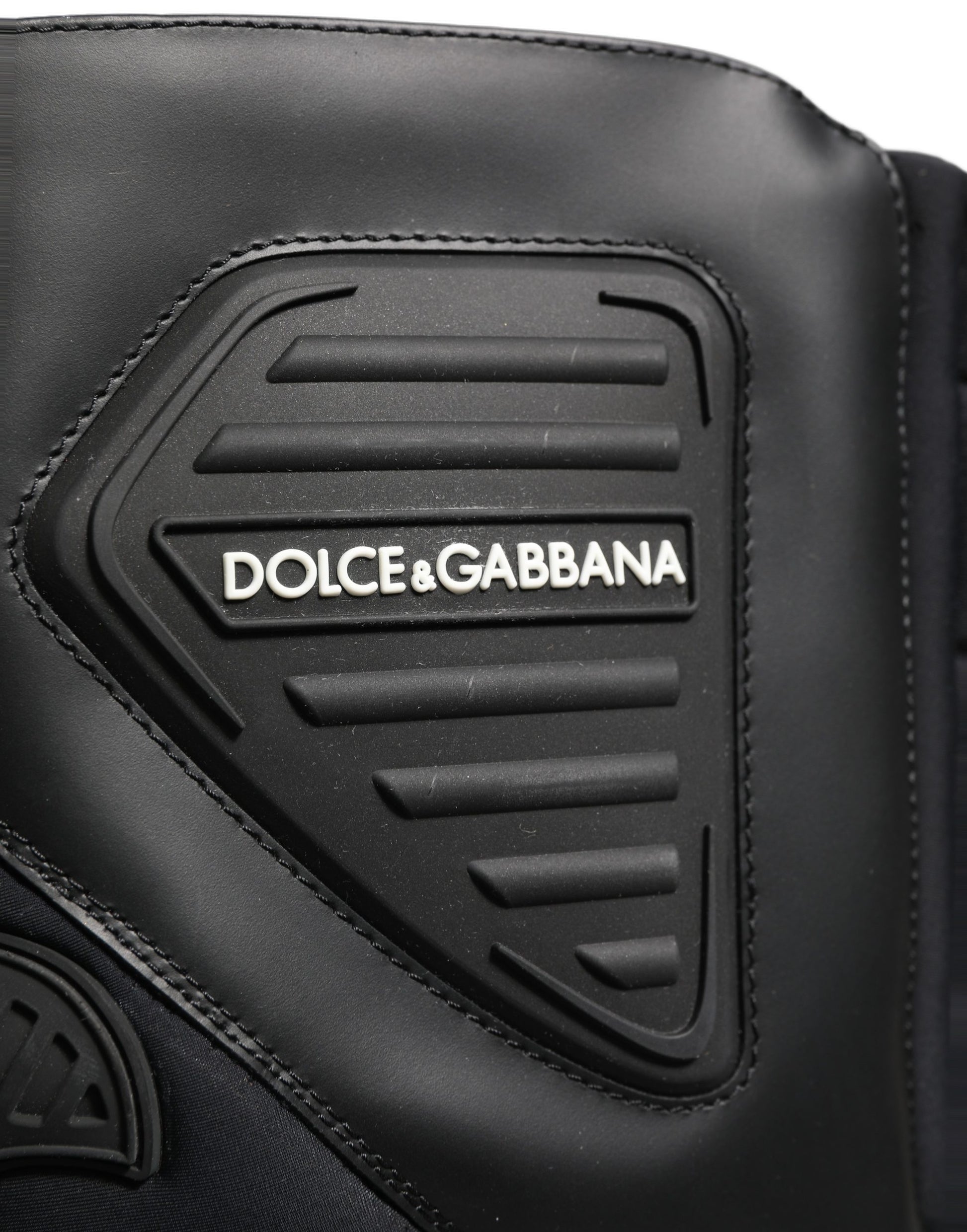 Dolce & Gabbana Black Leather Biker Mid Calf Boots