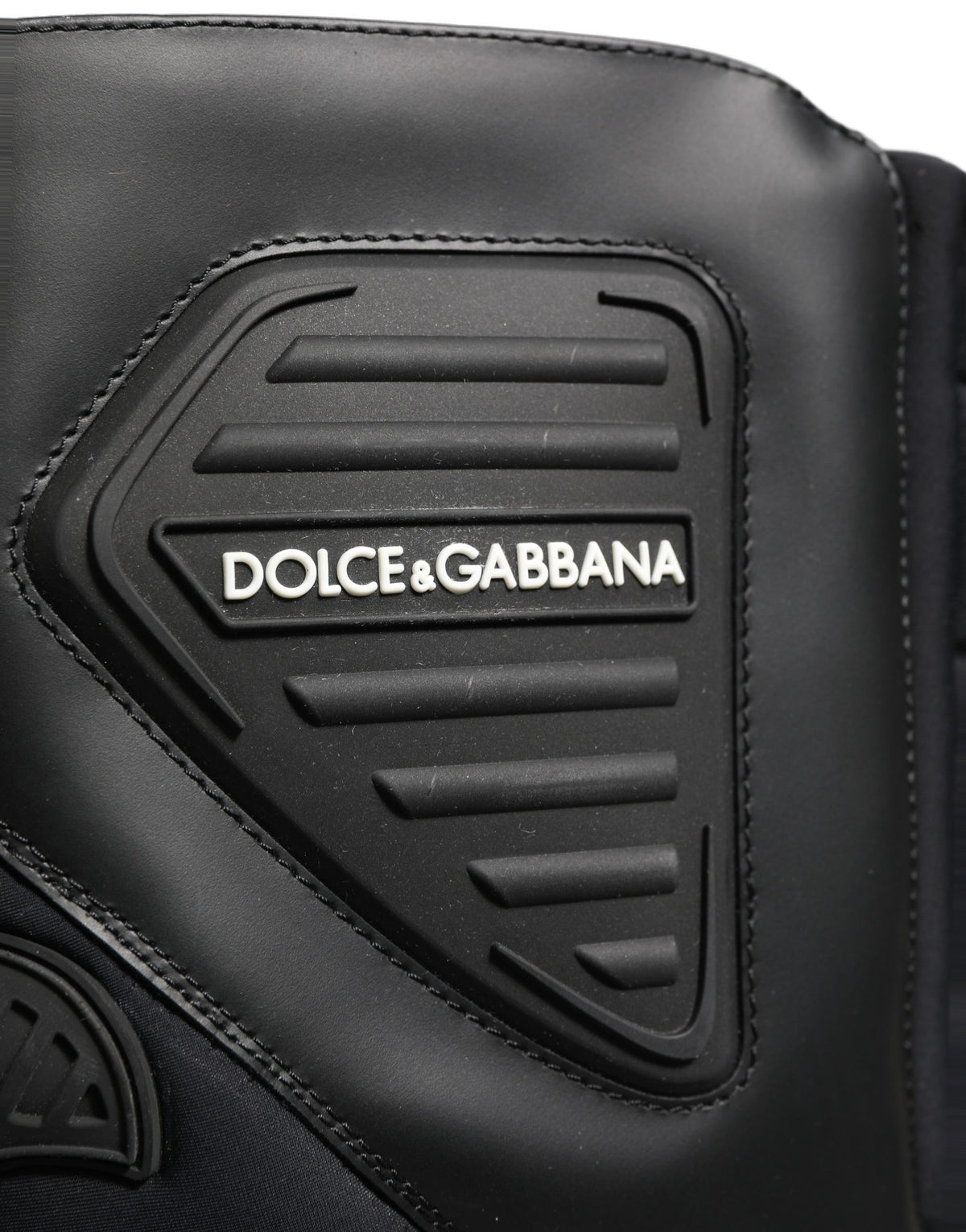 Dolce & Gabbana Black Leather Biker Mid Calf Boots