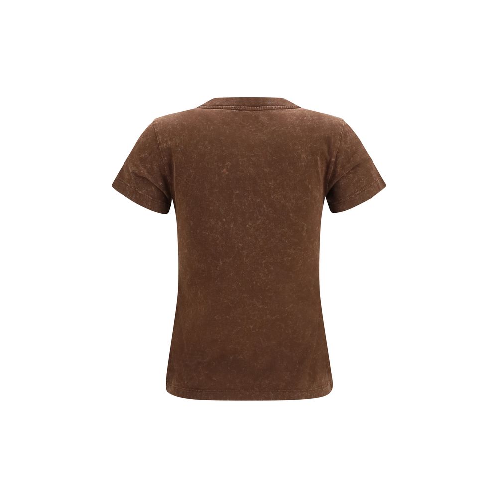 Ganni Brown Cotton Blue Banana Have a Nice Day T-Shirt