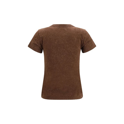 Ganni Brown Cotton Blue Banana Have a Nice Day T-Shirt