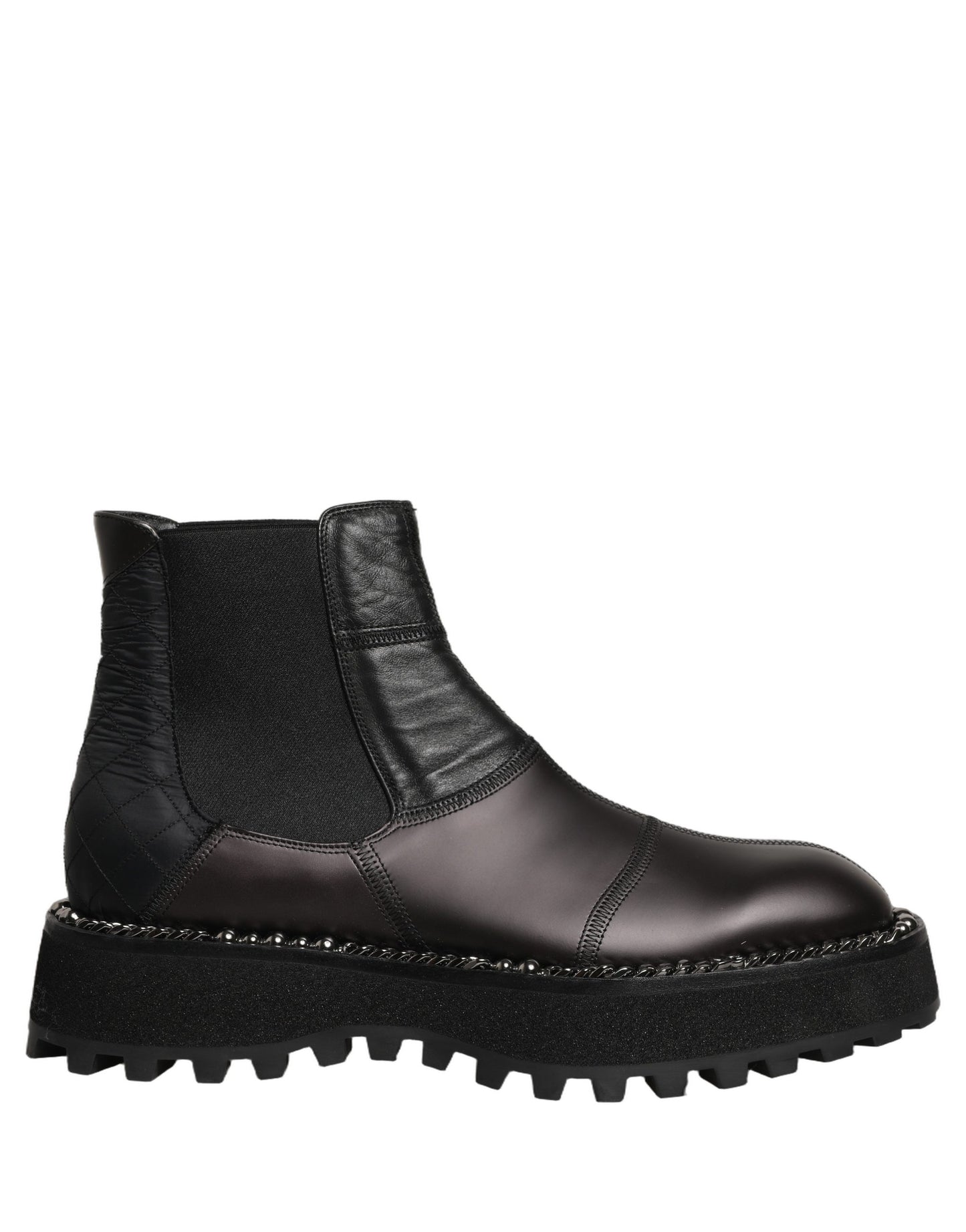 Dolce & Gabbana Black Leather Chelsea Boots for Men