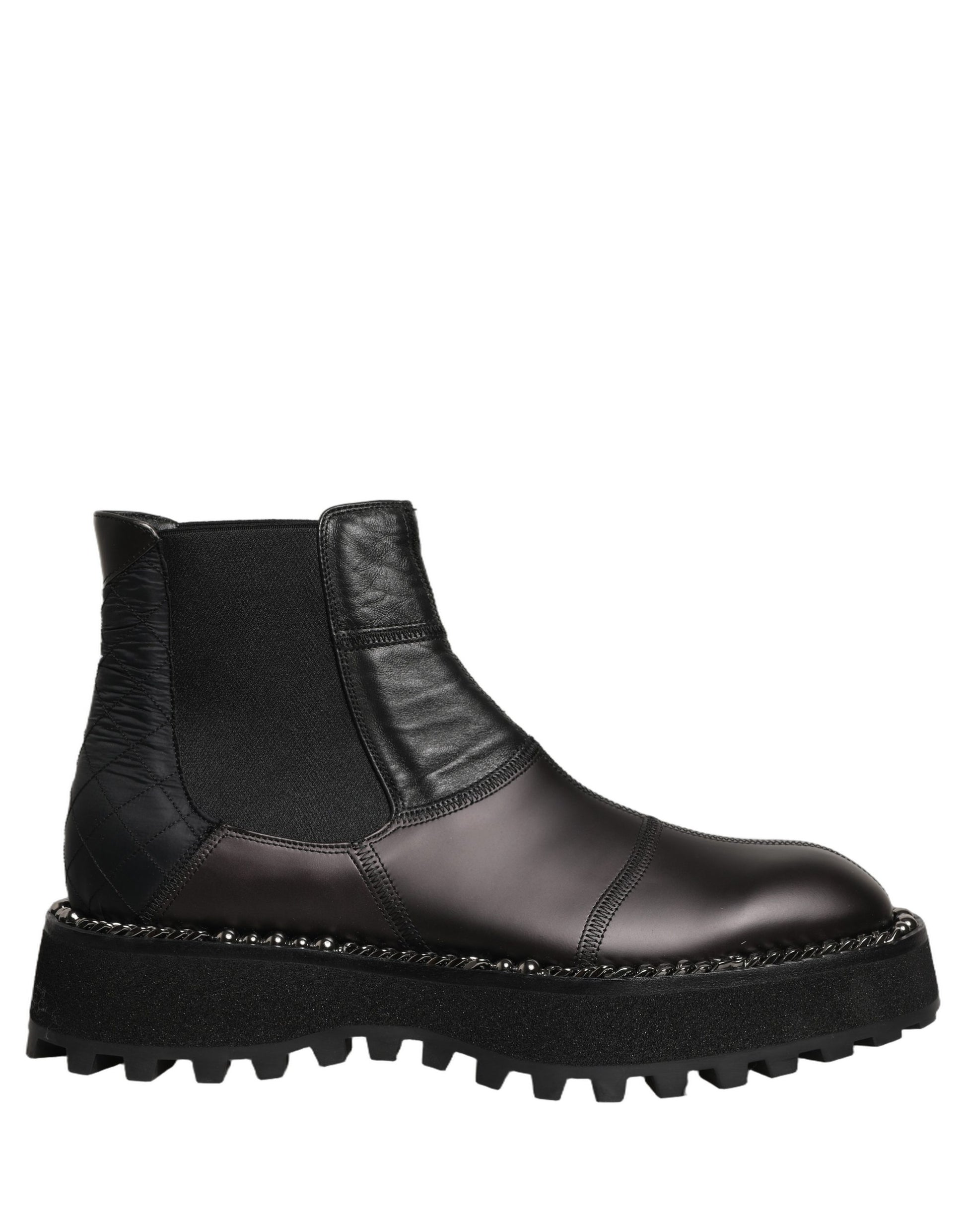 Dolce & Gabbana Black Leather Chelsea Boots for Men