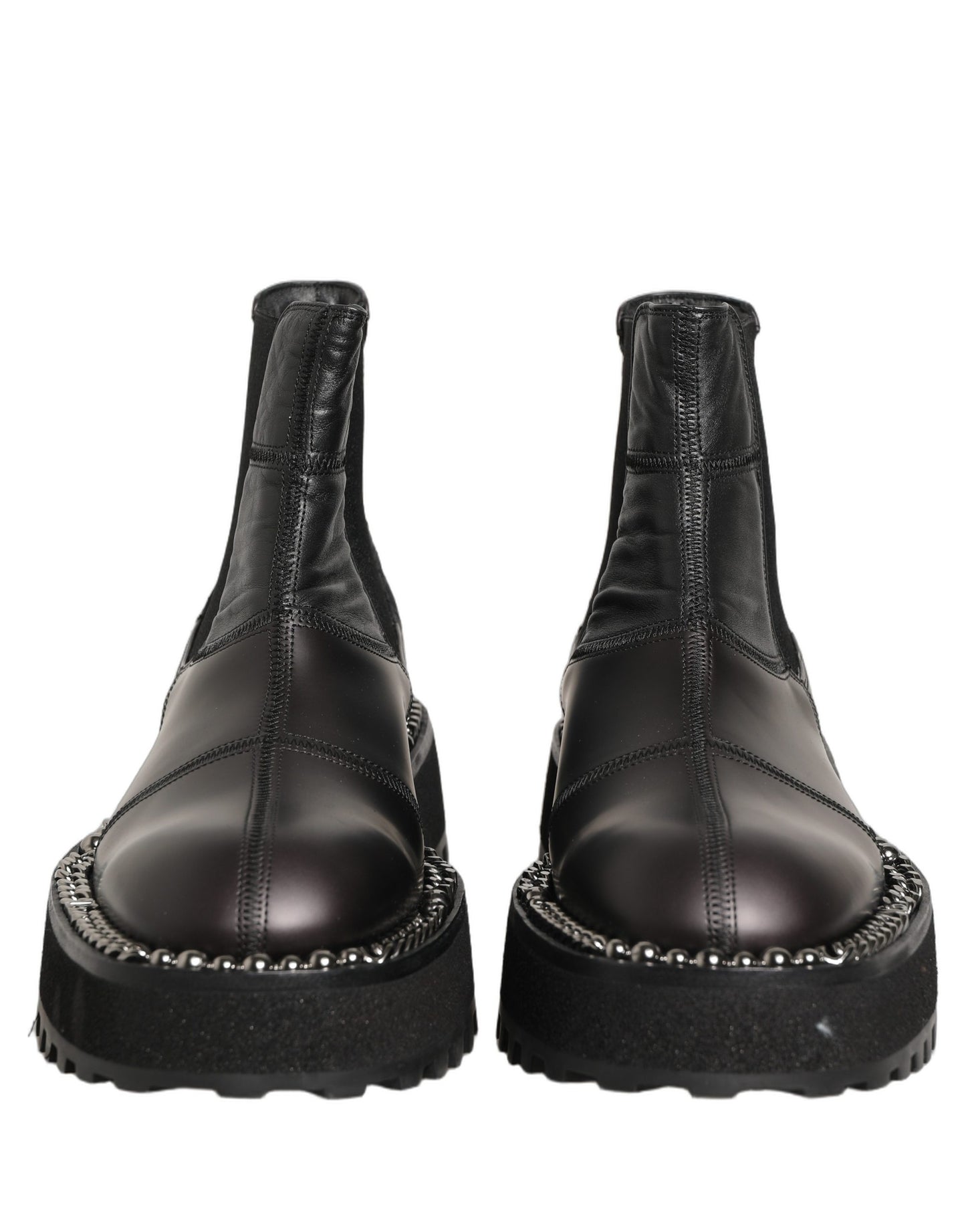 Dolce & Gabbana Black Leather Chelsea Boots for Men