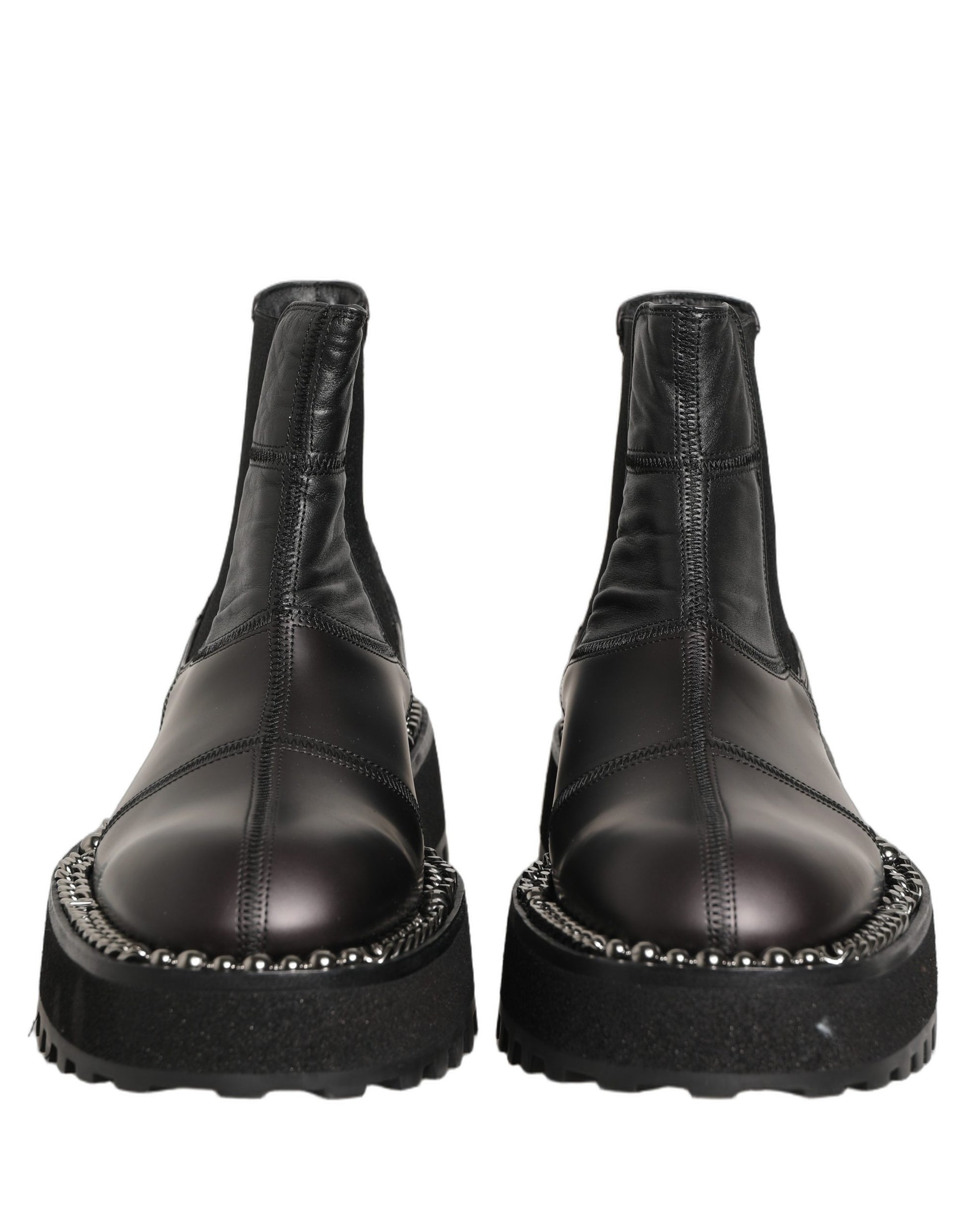 Dolce & Gabbana Black Leather Chelsea Boots for Men