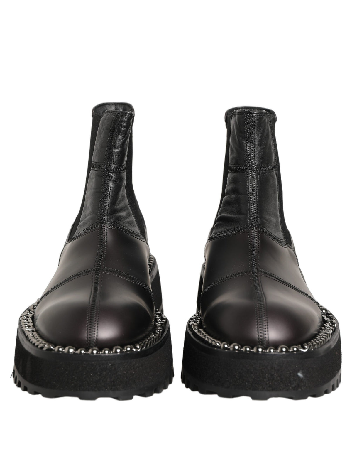 Dolce & Gabbana Black Leather Chelsea Boots for Men