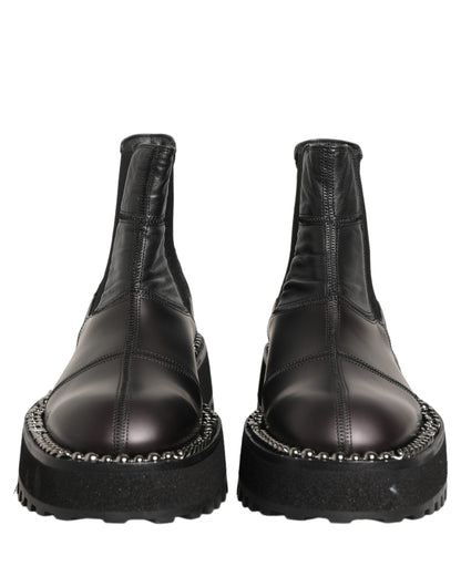 Dolce & Gabbana Black Leather Chelsea Boots for Men