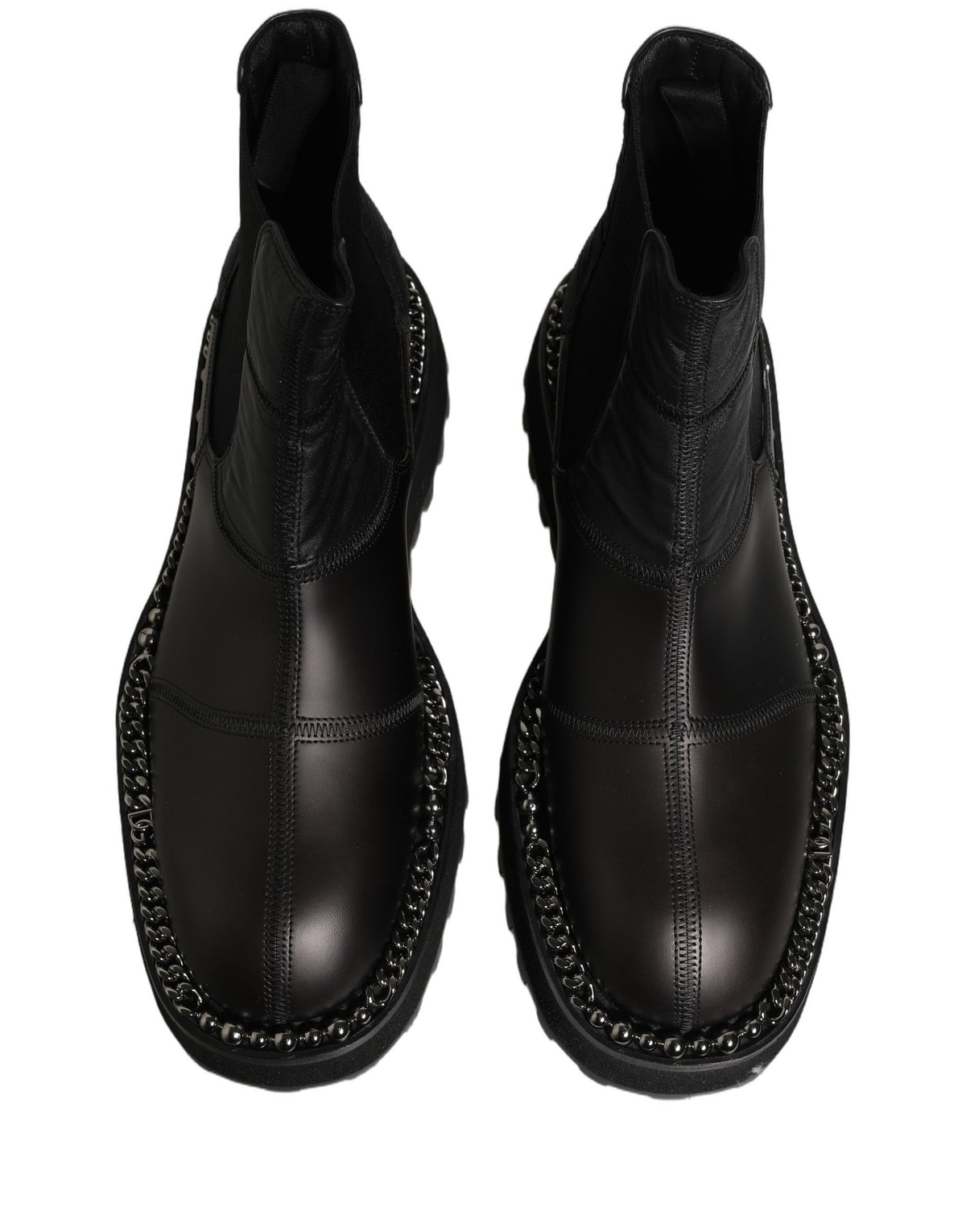 Dolce & Gabbana Black Leather Chelsea Boots for Men