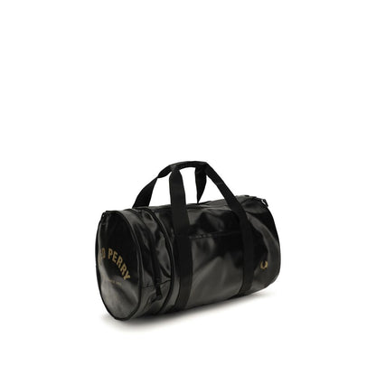 Fred Perry Black Polyester Barrel Duffle Bag