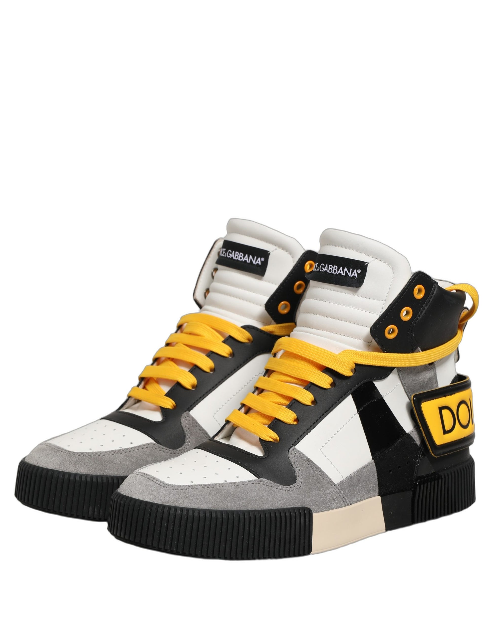 Dolce & Gabbana Multicolor Leather High Top Sneakers