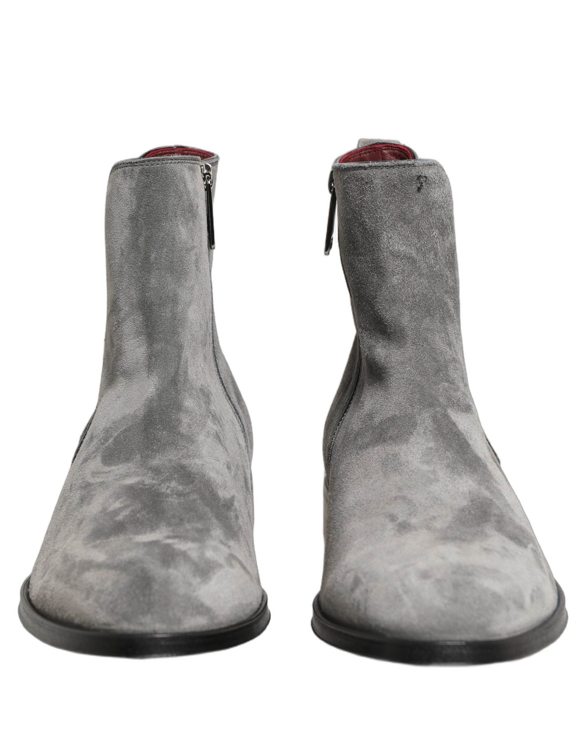 Dolce & Gabbana Gray Suede Leather Giotto Chelsea Boots for Men