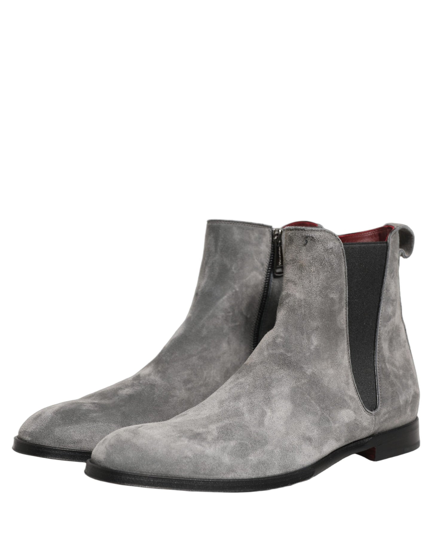 Dolce & Gabbana Gray Suede Leather Giotto Chelsea Boots for Men