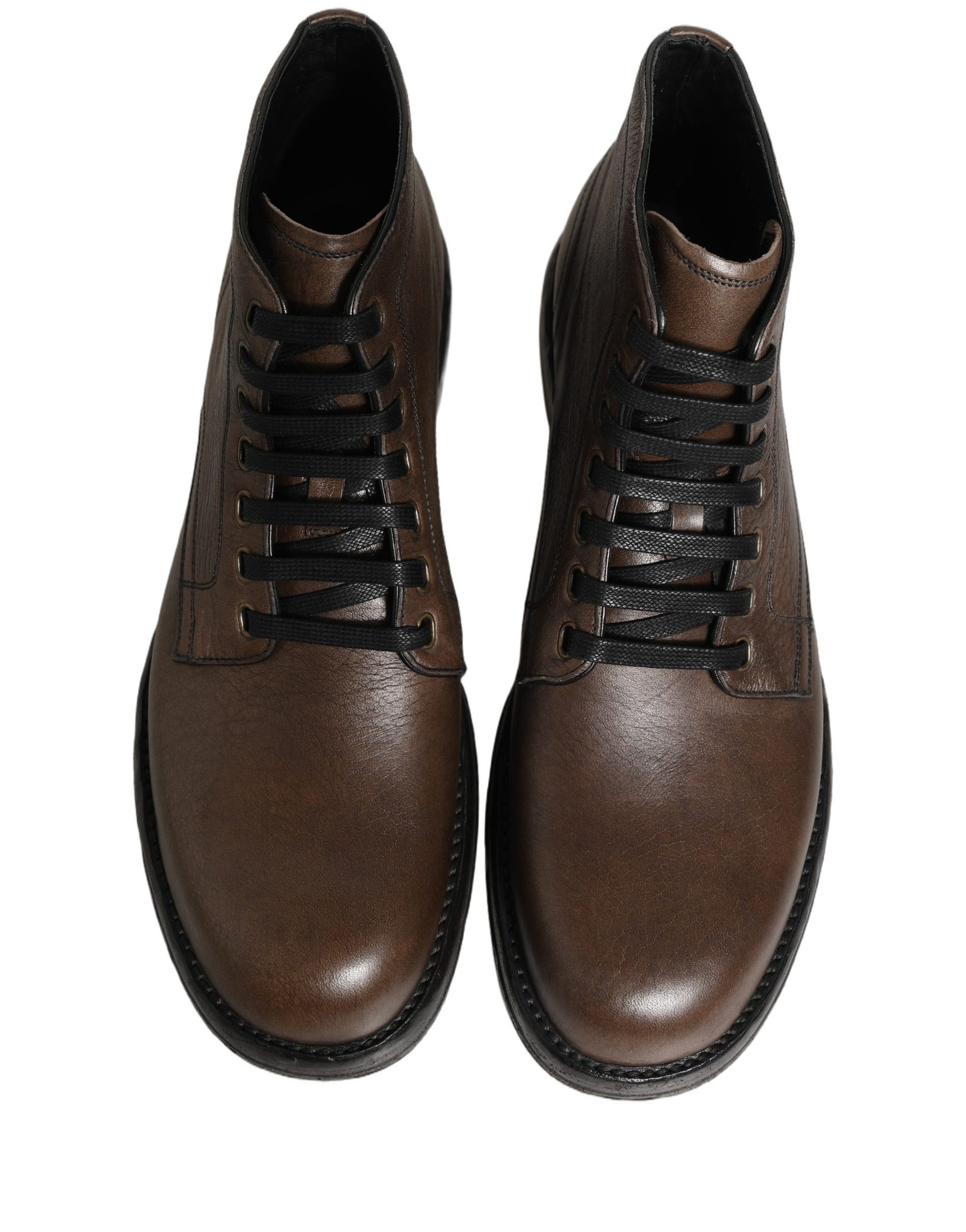 Dolce & Gabbana Perugino Brown Leather Ankle Boots for Men