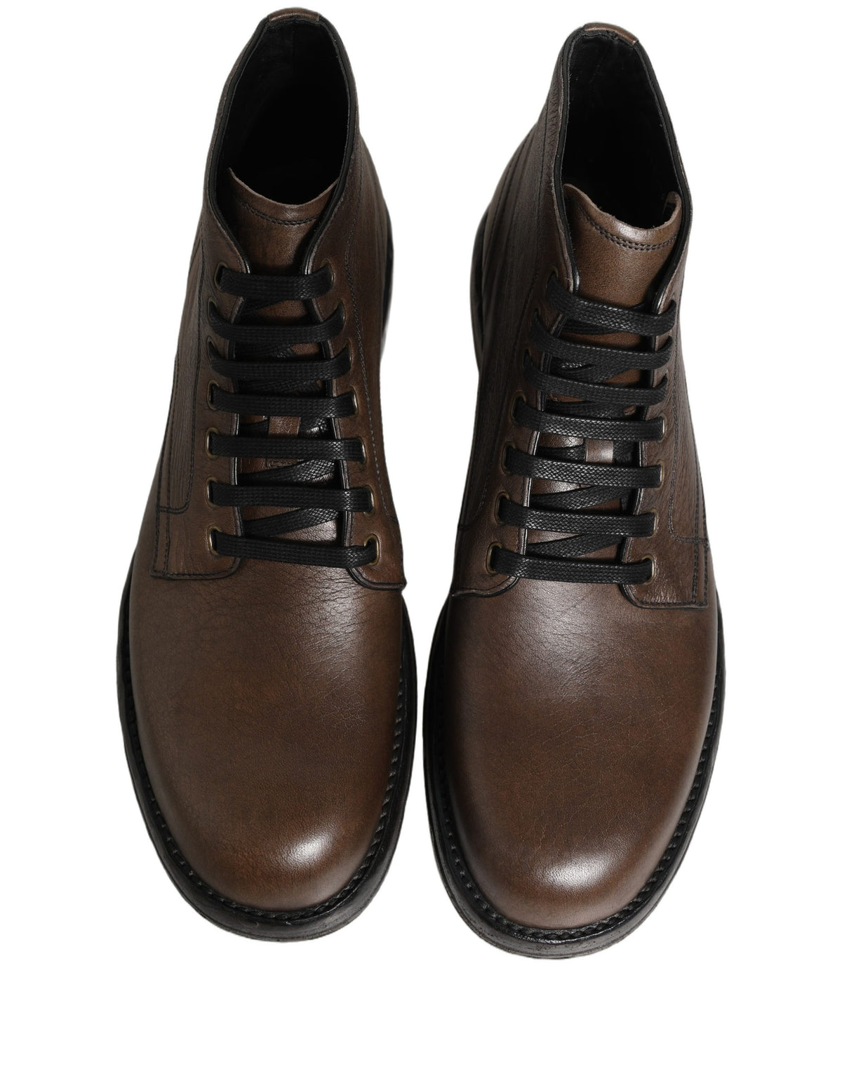 Dolce & Gabbana Perugino Brown Leather Ankle Boots for Men