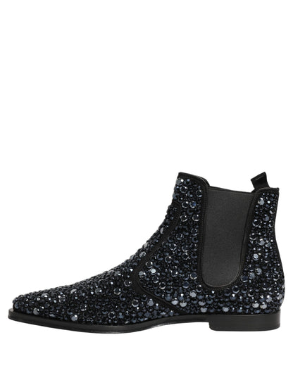 Dolce & Gabbana Black Embellished Chelsea Ankle Boots