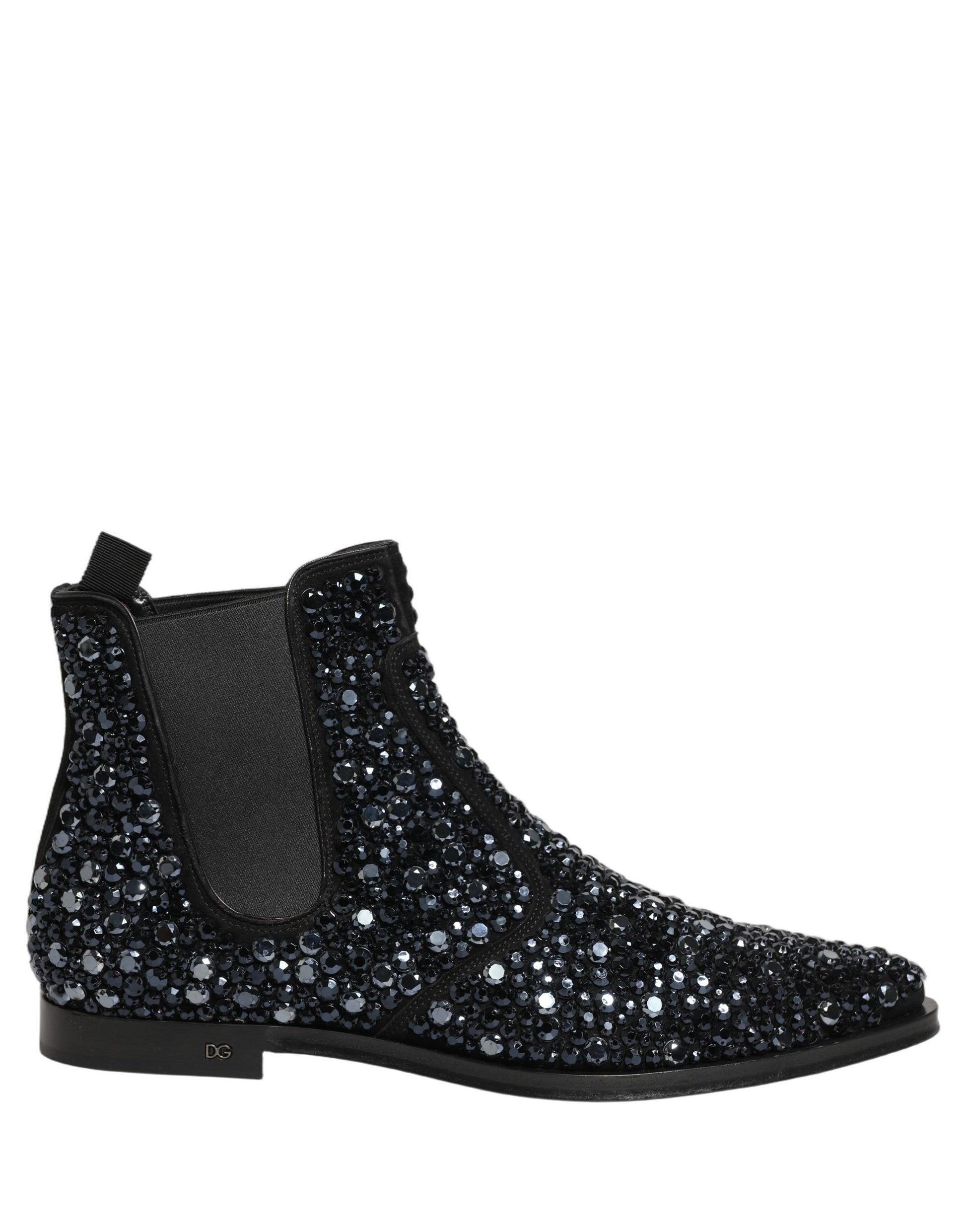 Dolce & Gabbana Black Embellished Chelsea Ankle Boots