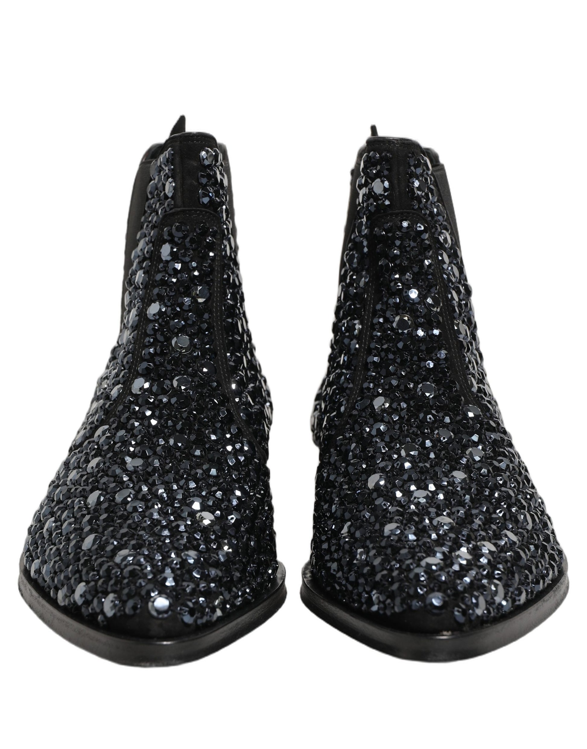 Dolce & Gabbana Black Embellished Chelsea Ankle Boots