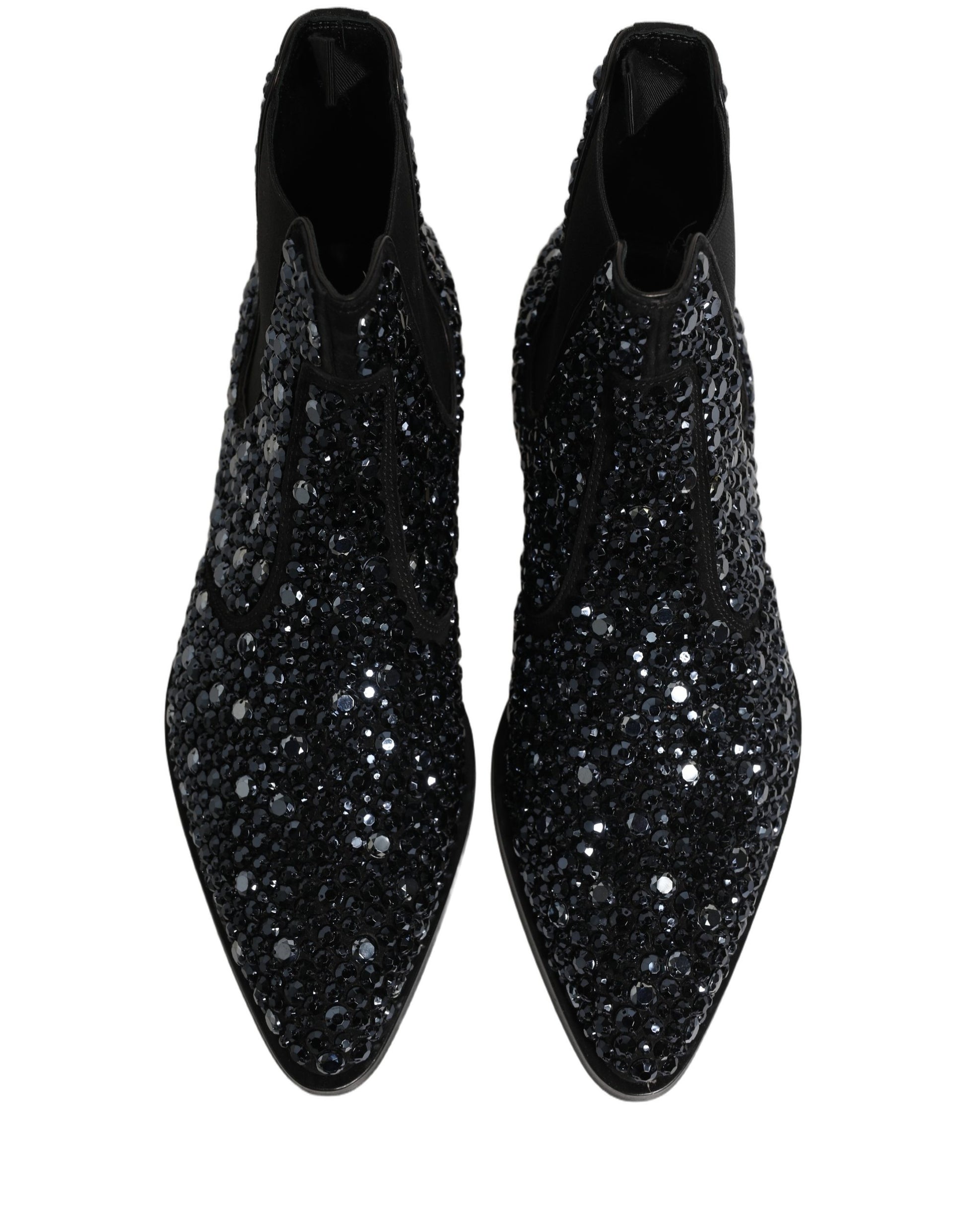 Dolce & Gabbana Black Embellished Chelsea Ankle Boots
