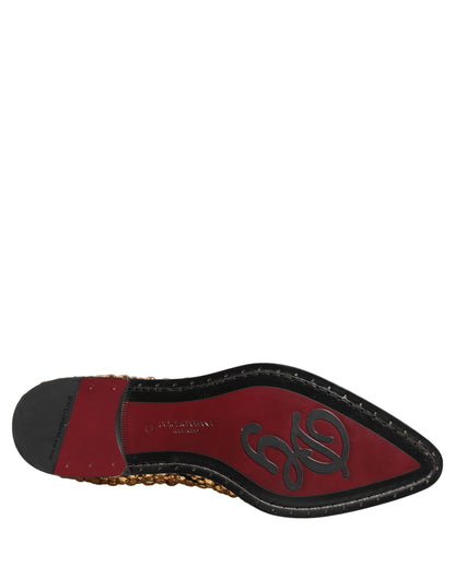 Dolce & Gabbana Gold Embellished Chelsea Ankle Boots