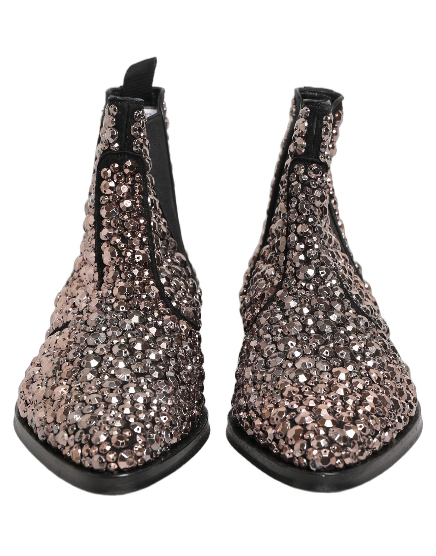 Dolce & Gabbana Silver Embellished Chelsea Ankle Boots