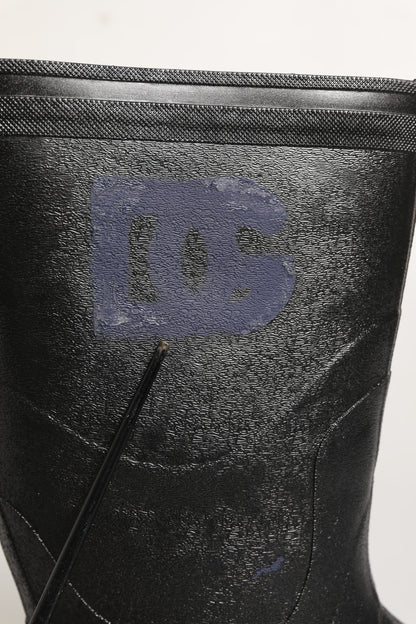 Dolce & Gabbana Black PVC Pull On Rain Boots Men Shoes