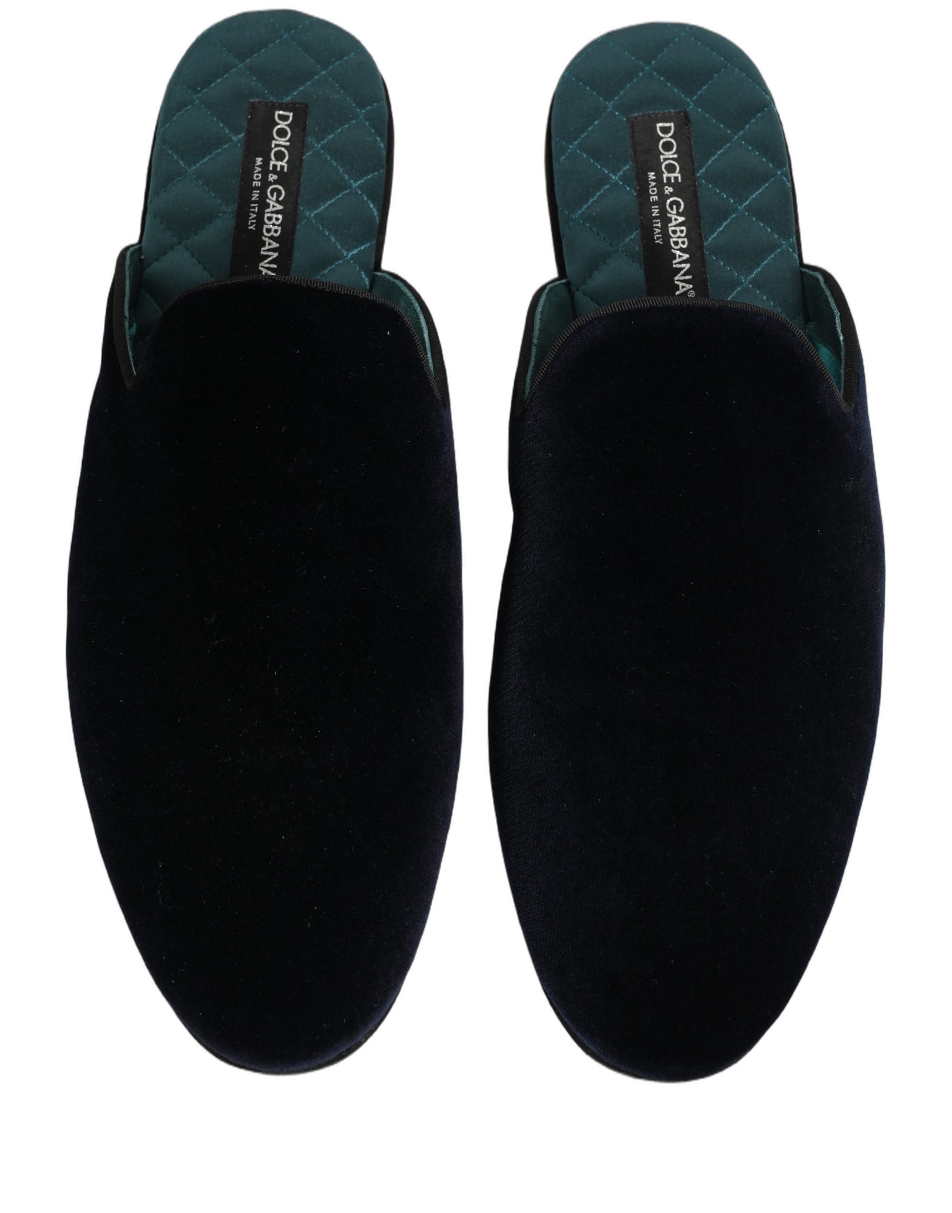 Dolce & Gabbana Dark Blue Suede Slides - Luxurious Comfort for Men