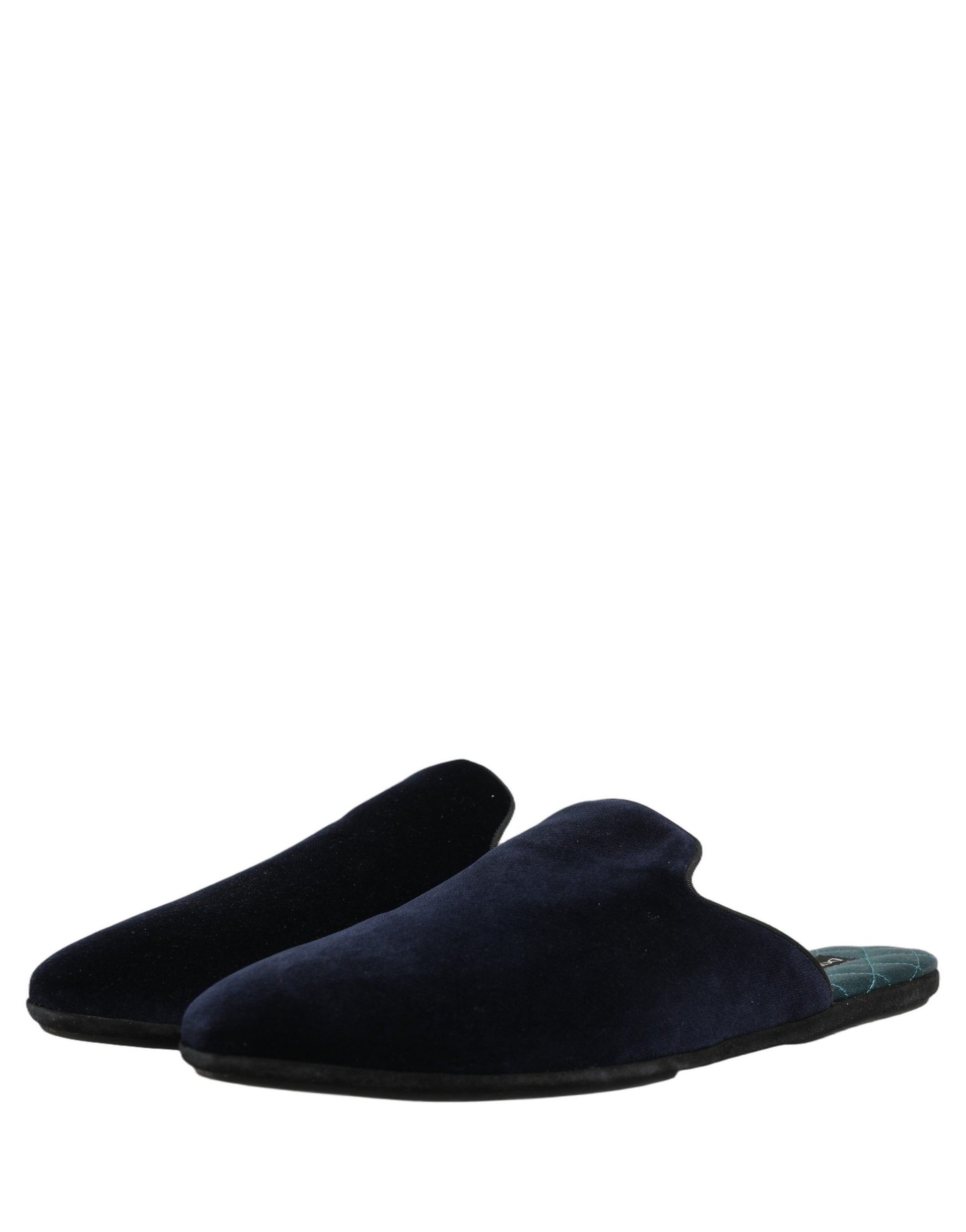 Dolce & Gabbana Dark Blue Suede Slides - Luxurious Comfort for Men