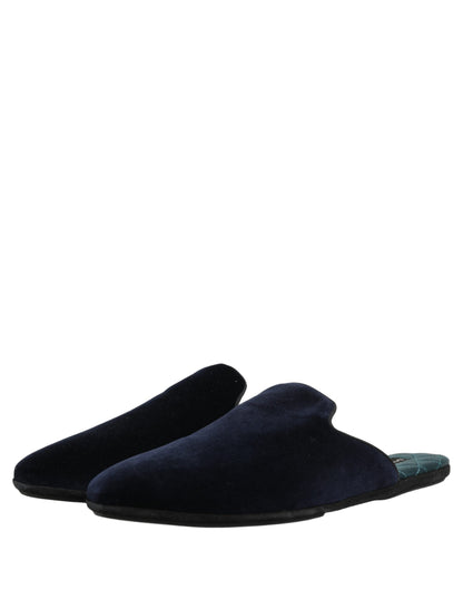 Dolce & Gabbana Dark Blue Suede Slides - Luxurious Comfort for Men