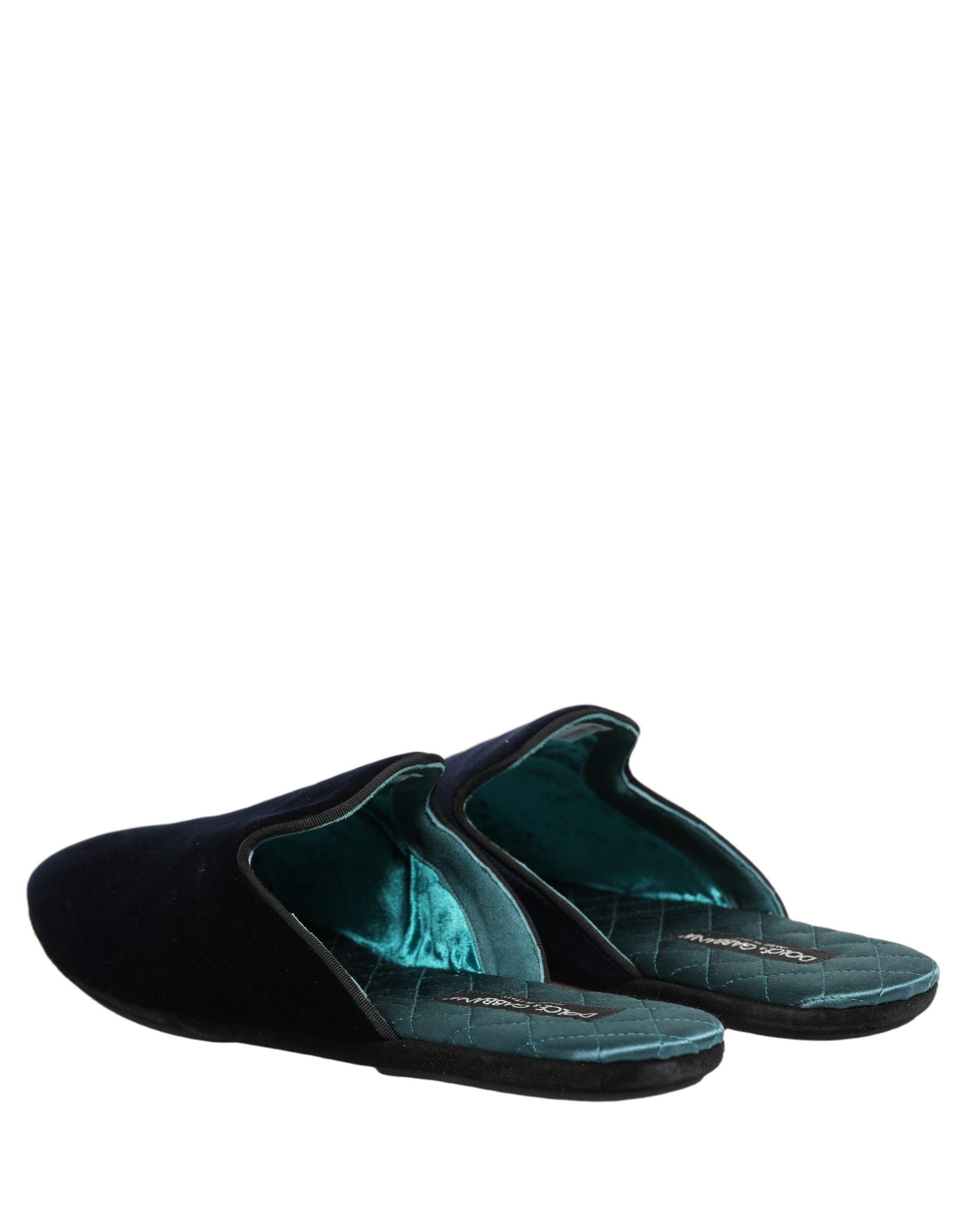 Dolce & Gabbana Dark Blue Suede Slides - Luxurious Comfort for Men