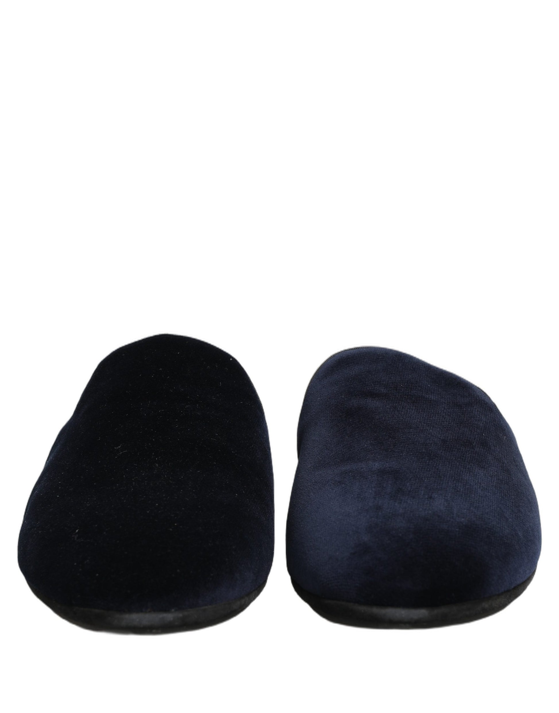 Dolce & Gabbana Dark Blue Suede Slides - Luxurious Comfort for Men