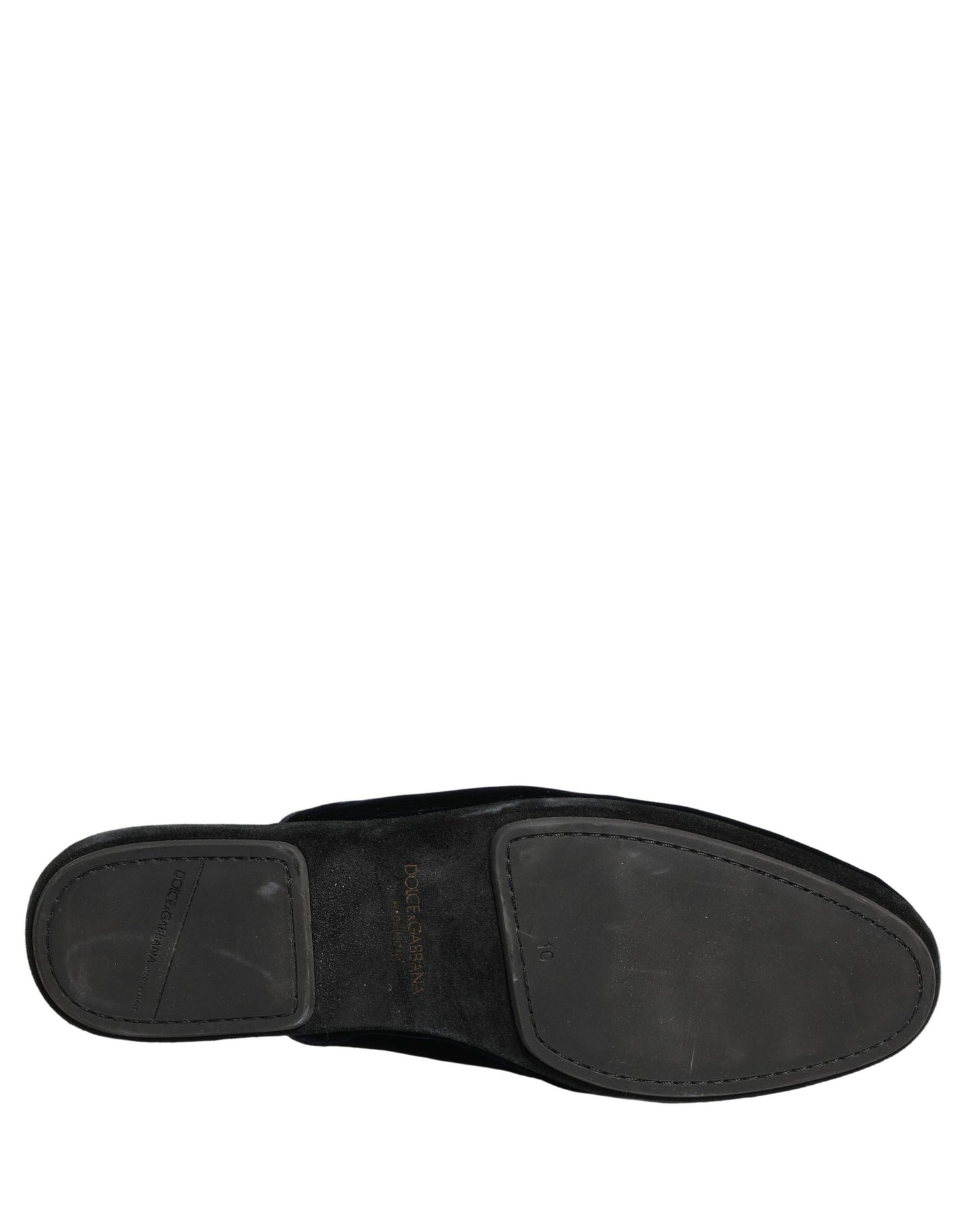 Dolce & Gabbana Dark Blue Suede Slides Flat Slipper for Men