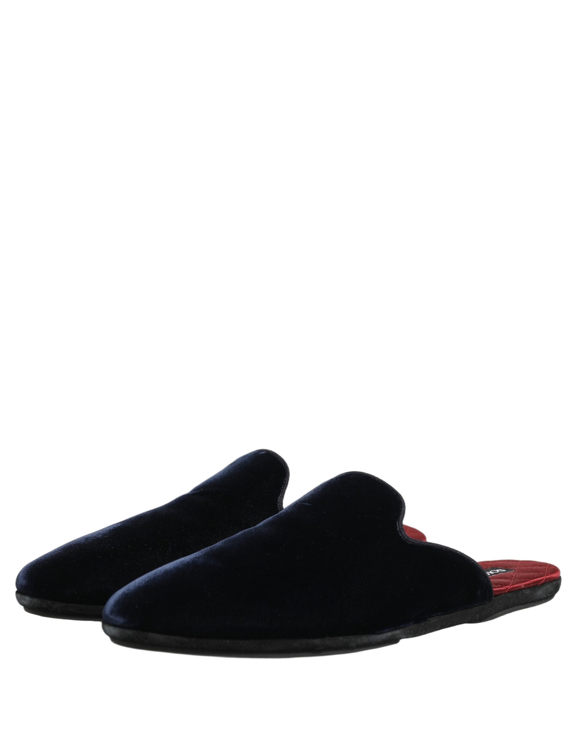 Dolce & Gabbana Dark Blue Suede Slides Flat Slipper for Men