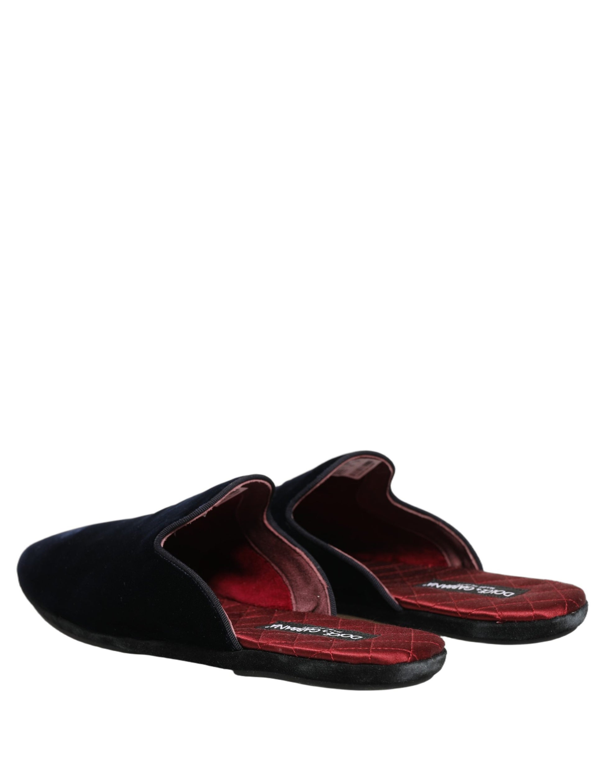 Dolce & Gabbana Dark Blue Suede Slides Flat Slipper for Men