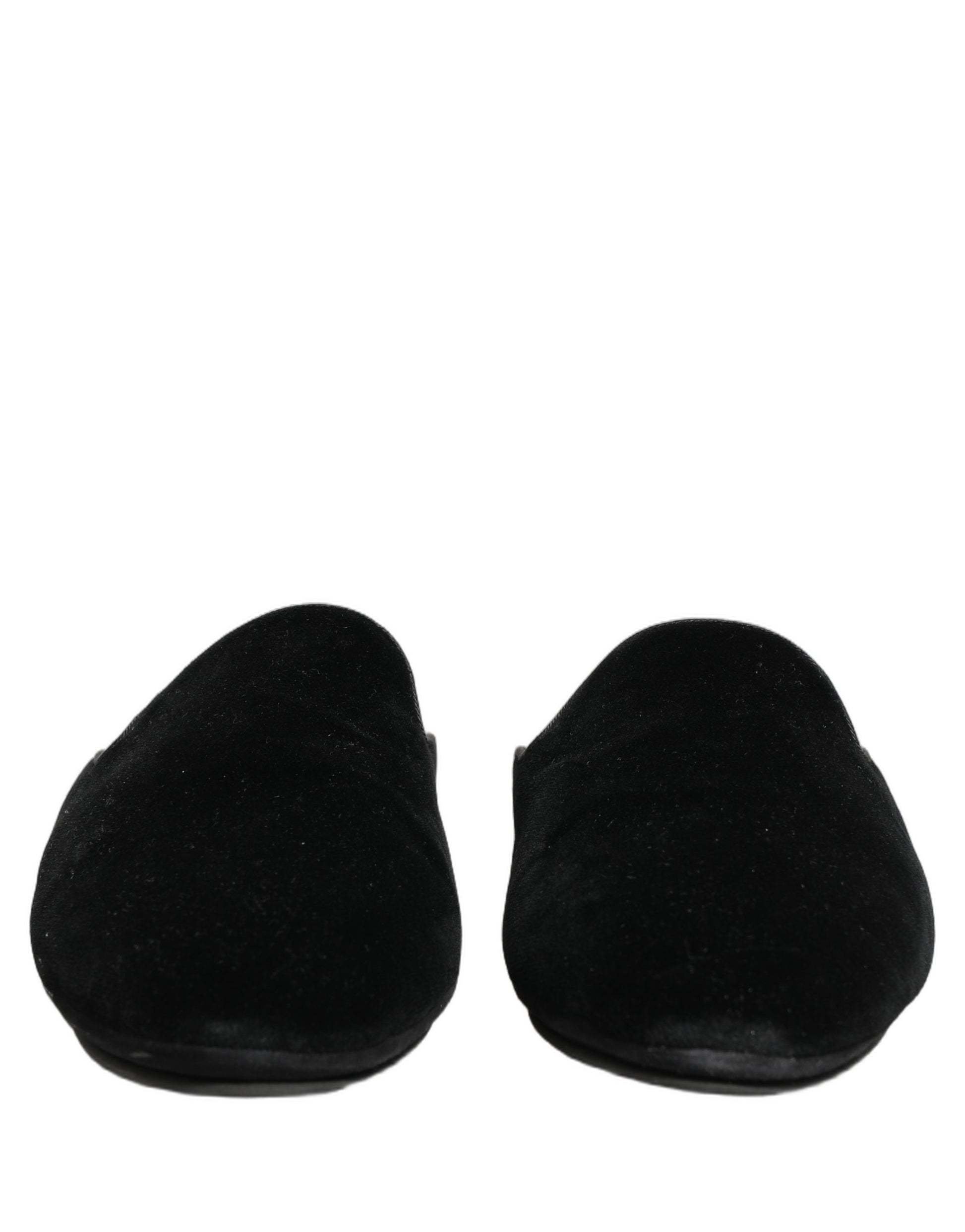 Dolce & Gabbana Black Suede Slides - Luxurious Comfort for the Modern Man