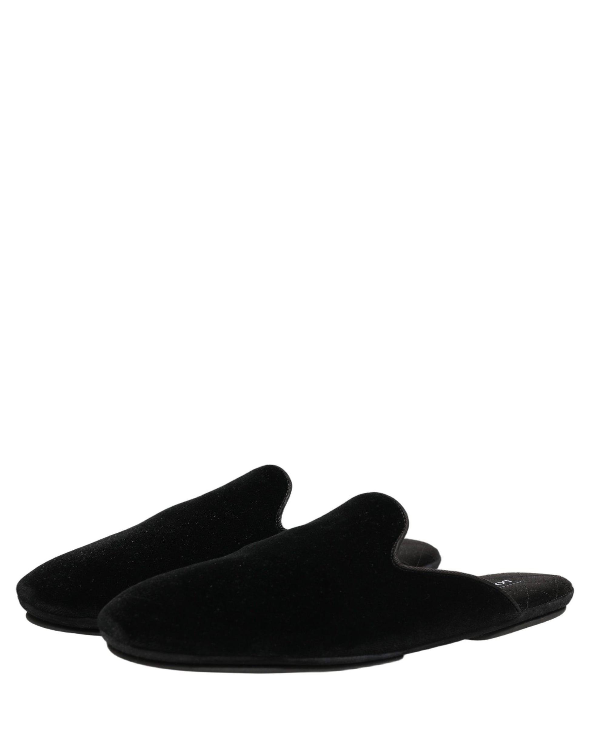 Dolce & Gabbana Black Suede Slides - Luxurious Comfort for the Modern Man