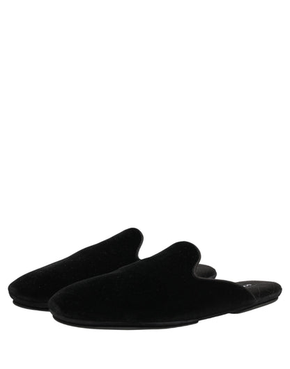 Dolce & Gabbana Black Suede Slides - Luxurious Comfort for the Modern Man