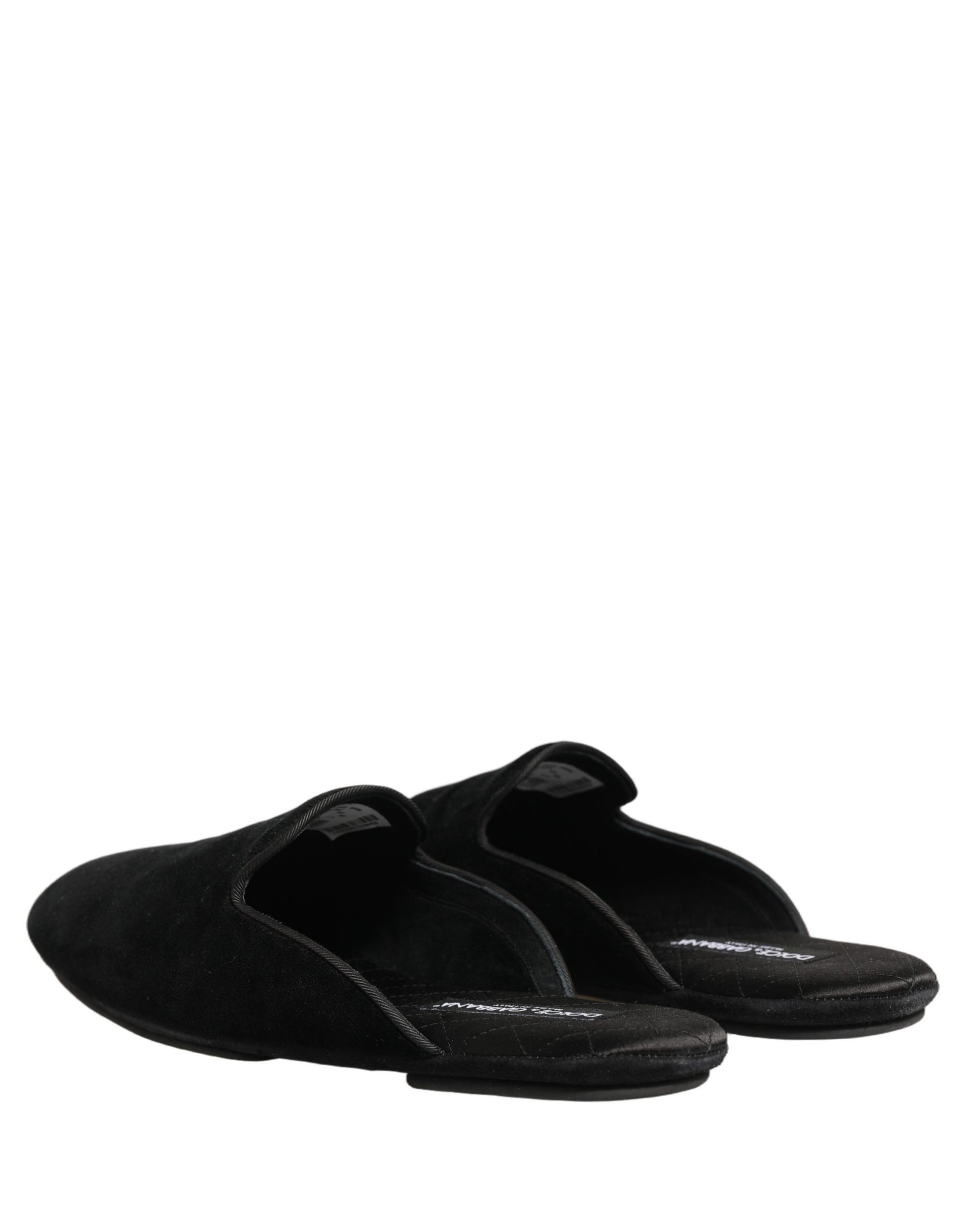 Dolce & Gabbana Black Suede Slides - Luxurious Comfort for the Modern Man