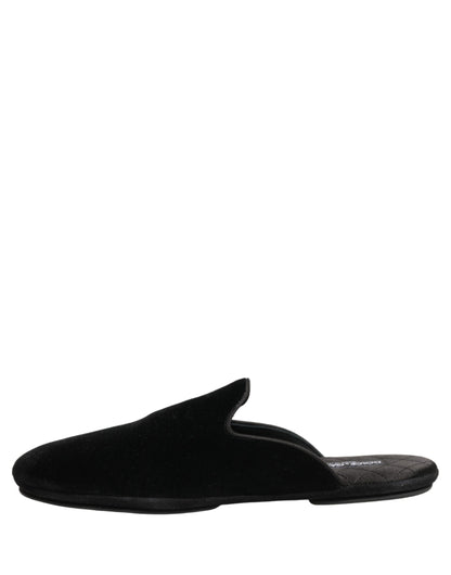 Dolce & Gabbana Black Suede Slides - Luxurious Comfort for the Modern Man