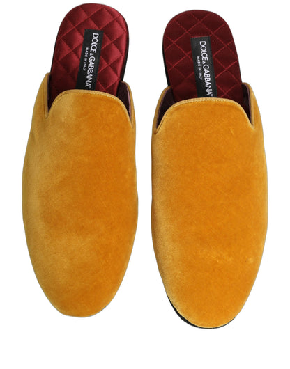 Dolce & Gabbana Yellow Suede Slides - Elegance Meets Comfort