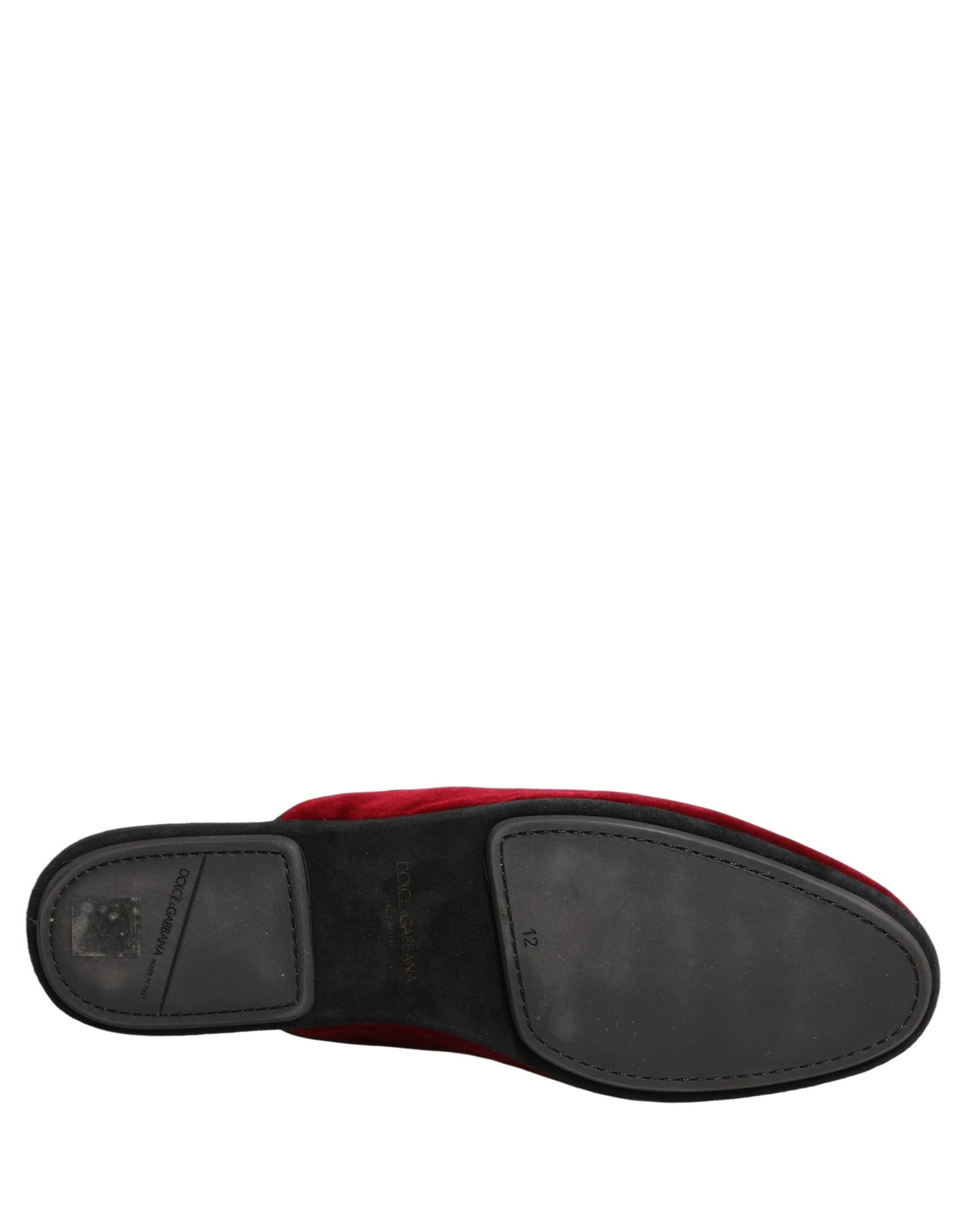 Dolce & Gabbana Red Suede Slides - Luxurious Flat Slippers for Men
