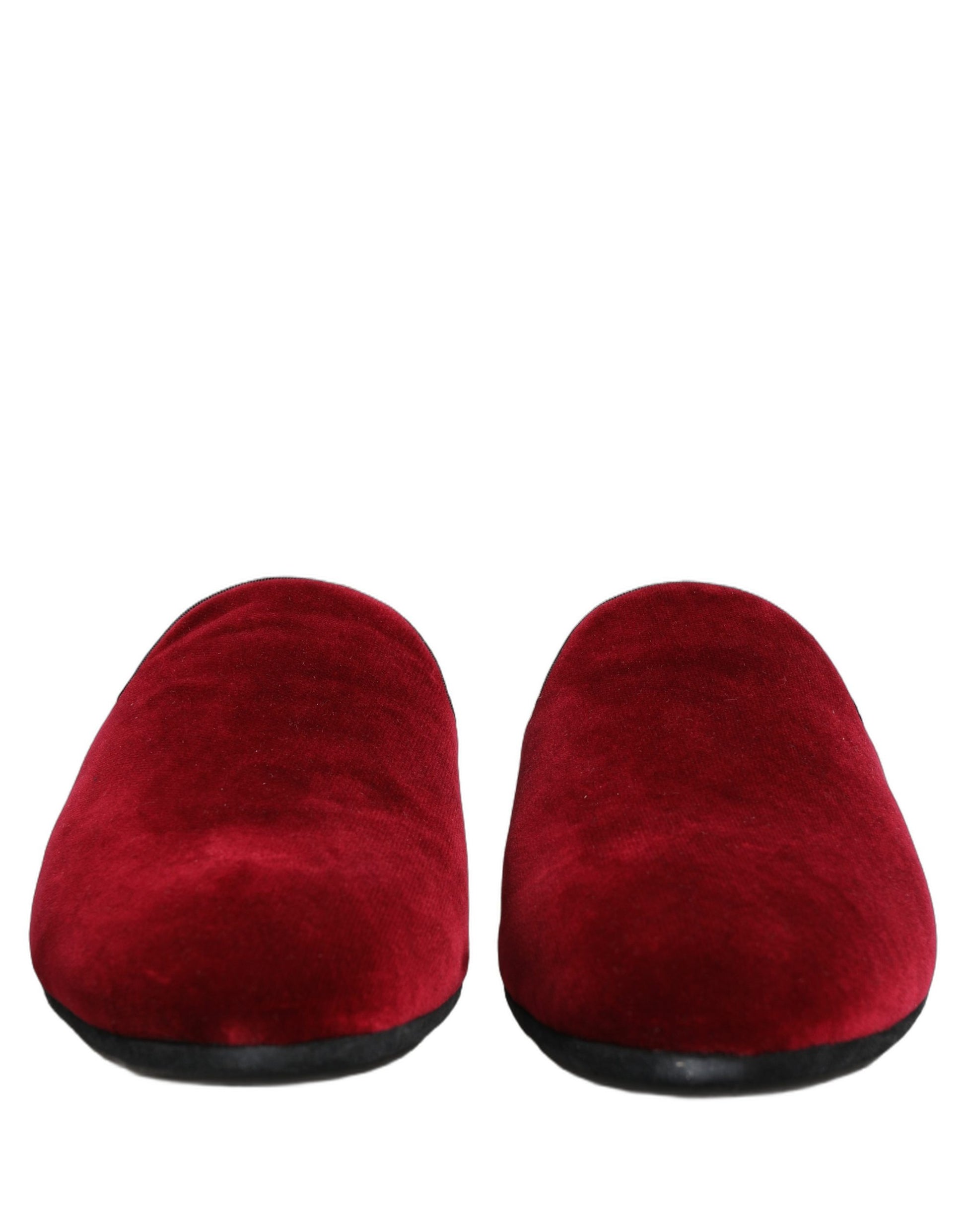 Dolce & Gabbana Red Suede Slides - Luxurious Flat Slippers for Men