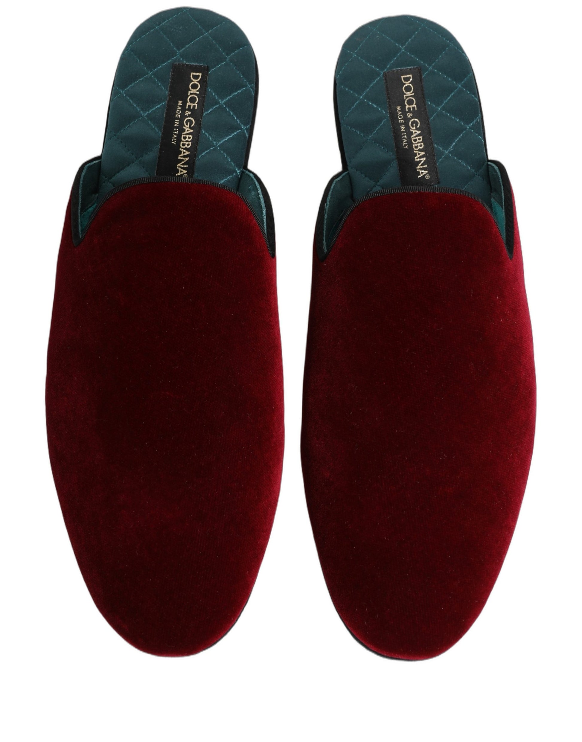 Dolce & Gabbana Red Suede Slides - Luxurious Flat Slippers for Men