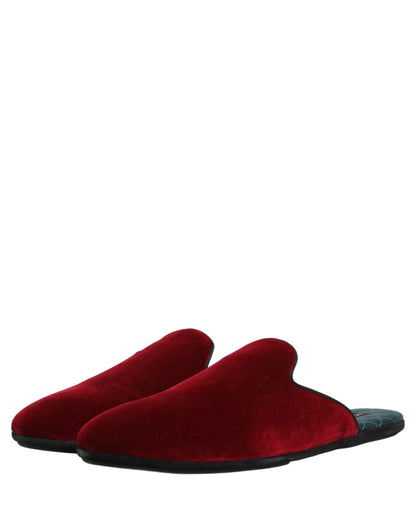 Dolce & Gabbana Red Suede Slides - Luxurious Flat Slippers for Men