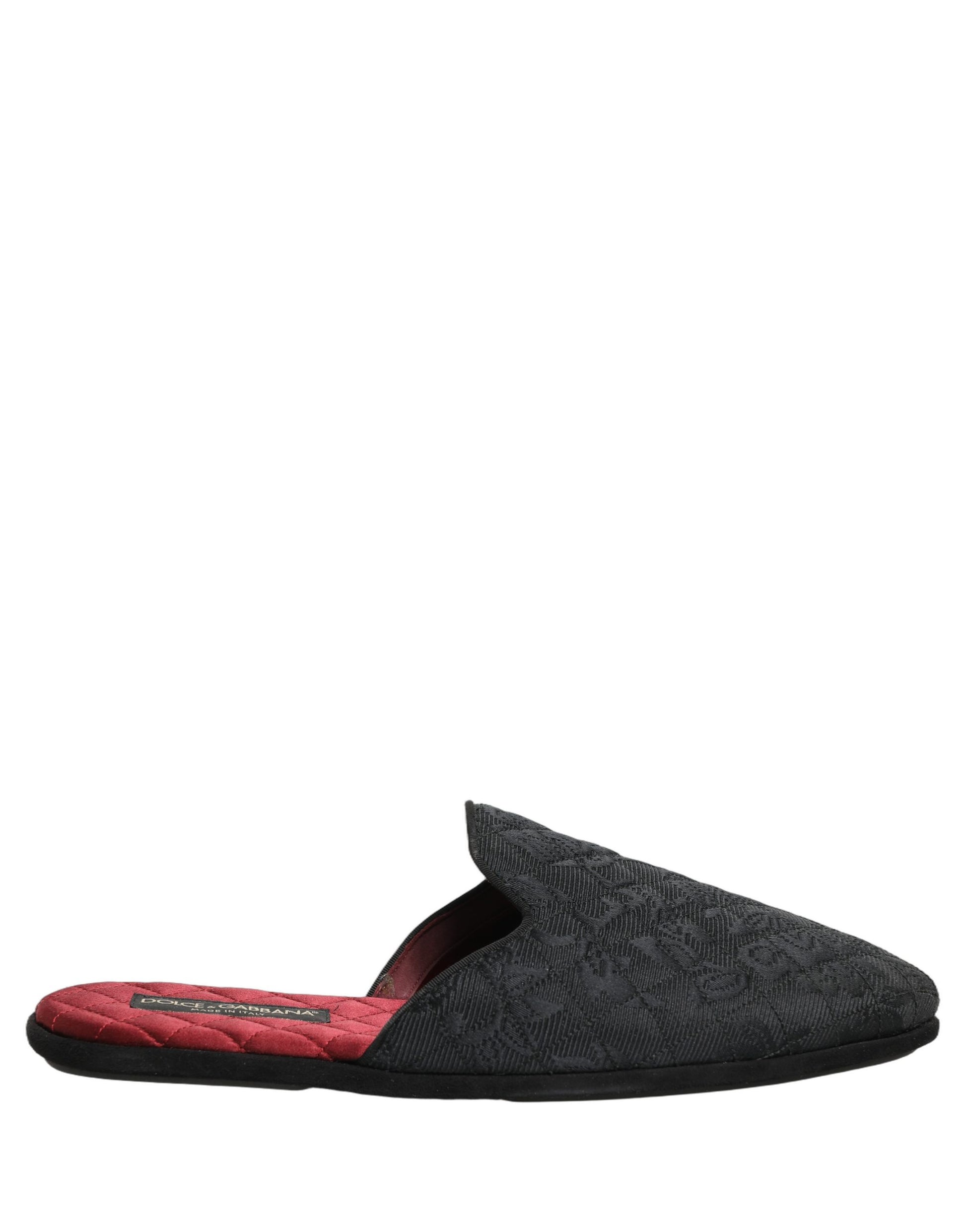 Dolce & Gabbana Black Floral Brocade Slides