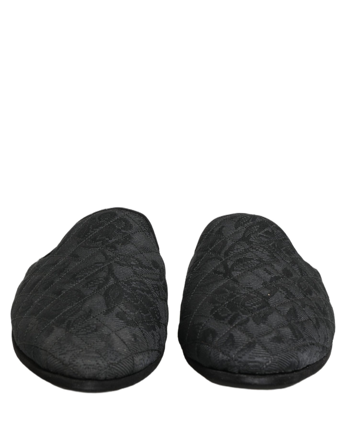Dolce & Gabbana Black Floral Brocade Slides