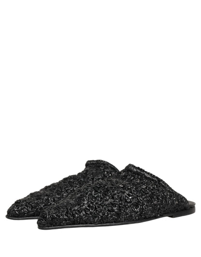 Dolce & Gabbana Black Mules: Luxurious Italian Slides for Men